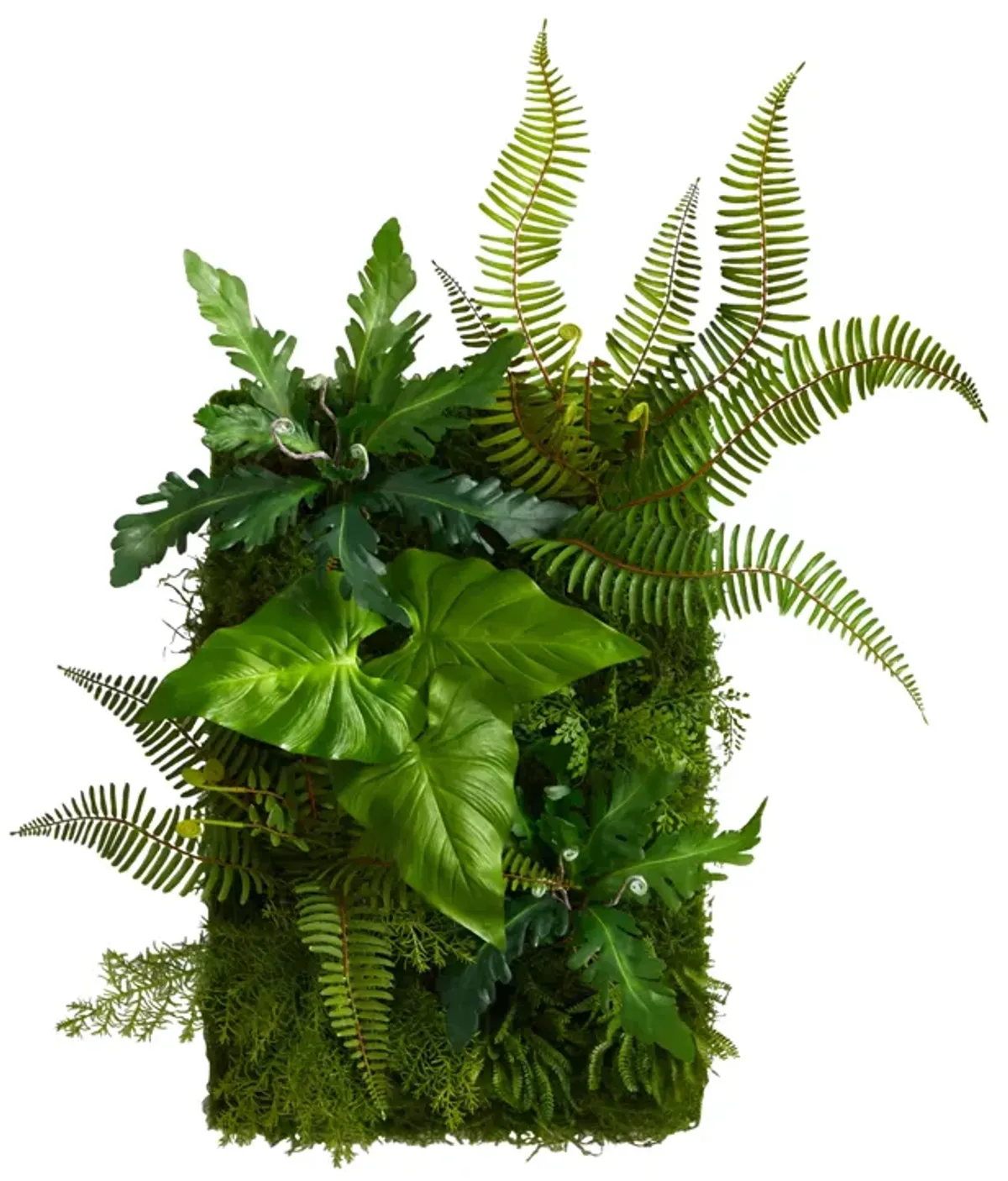 HomPlanti 24" x 16" Mixed Foliage Artificial Living Wall