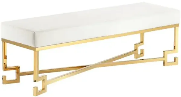 Dina Bench Gold White