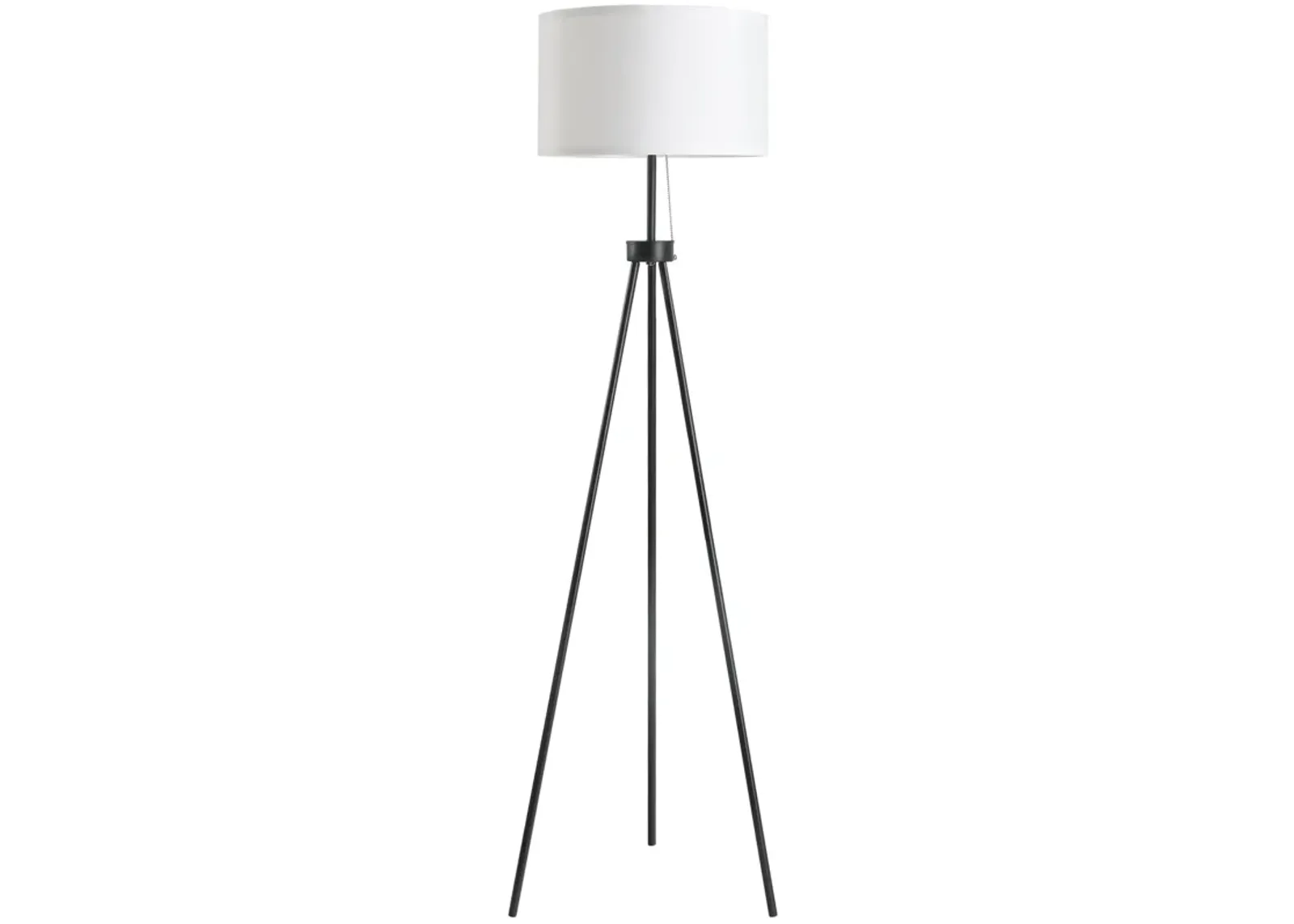 Black Living Room Light: 59.75" Floor Lamp with Fabric Shade