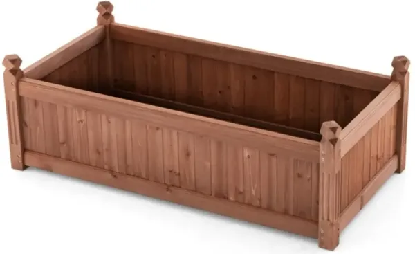 Hivvago 46 x 24 x 16 Inch Rectangular Planter Box with Drainage Holes for Backyard Garden Lawn