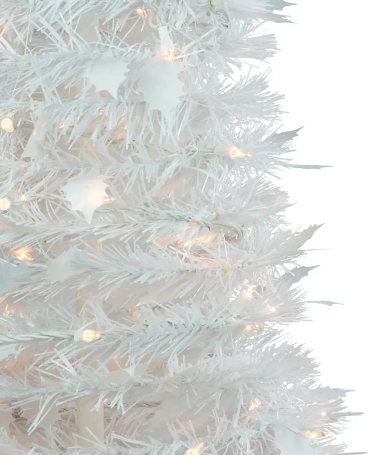 6' Pre-Lit White Tinsel Pop-Up Artificial Christmas Tree  Clear Lights