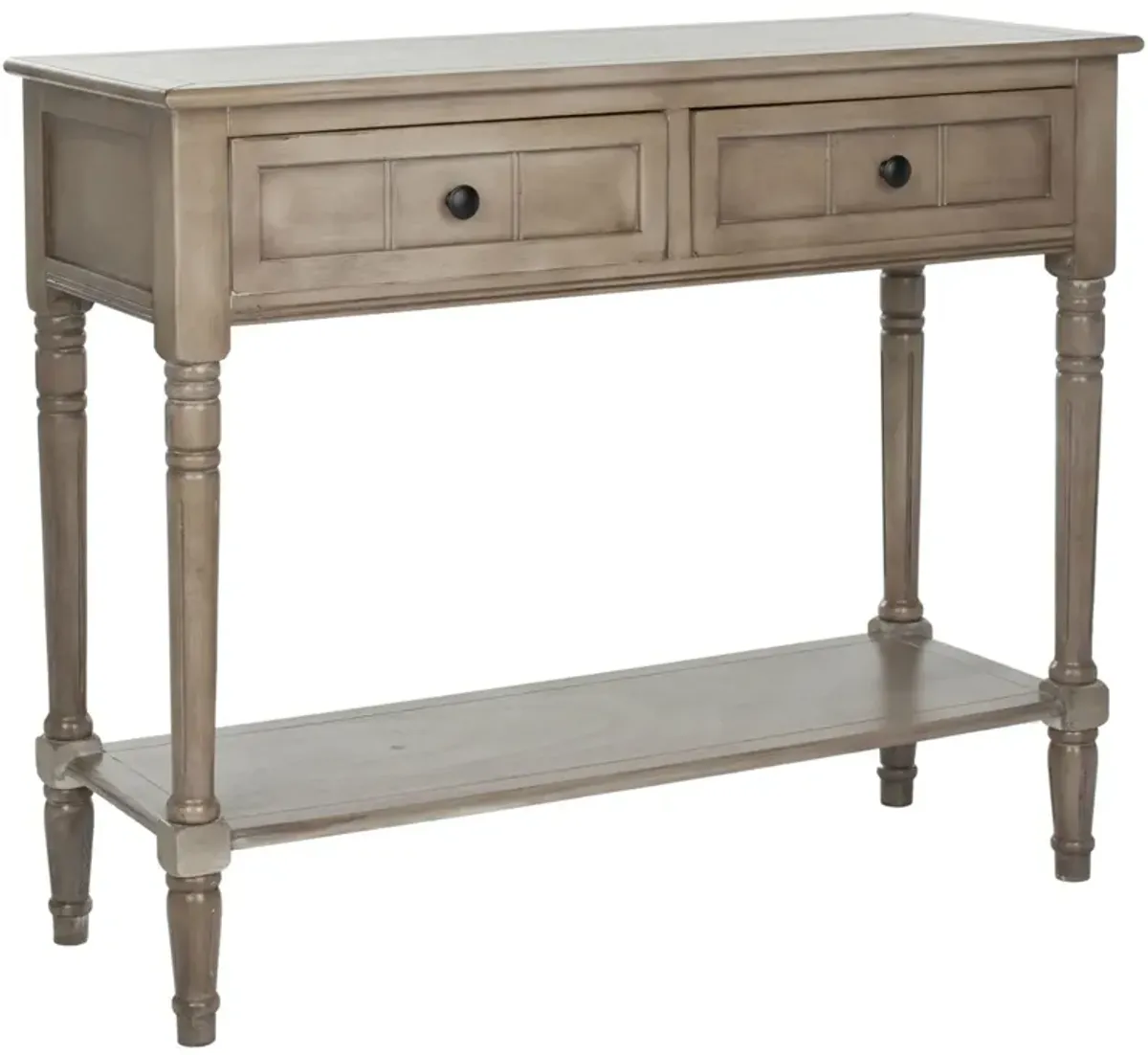 Hivvago Console Accent Table Traditional Style Sofa Table in Distressed Cream