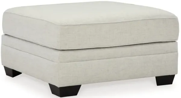 Hunter Oversized Ottoman, Dove Gray Polyester, Black, 36 Inch Square