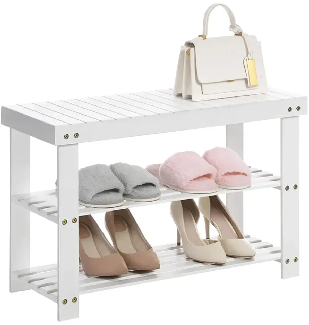 Bamboo Shoe Bench with Rack - Stable Shoe Organizer for Stylish Entryway Storage