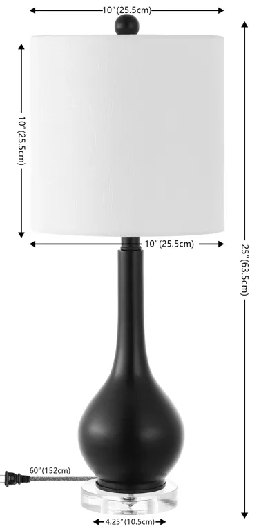 Dylan 25" Metal/Crystal Teardrop LED Table Lamp, Oil Rubbed Bronze (Set of 2)