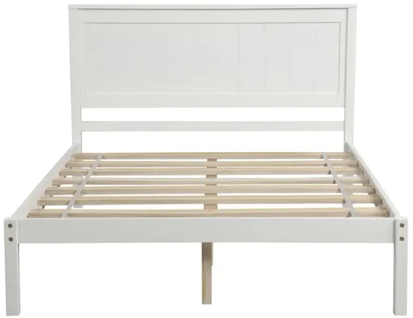 Platform Bed Frame with Headboard, Wood Slat Support, No Box Spring Needed, Full
