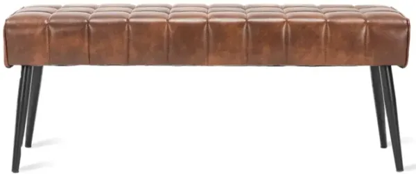 Mid-Century Modern Bedroom Bench with Upholstered Seat and Tapered Legs