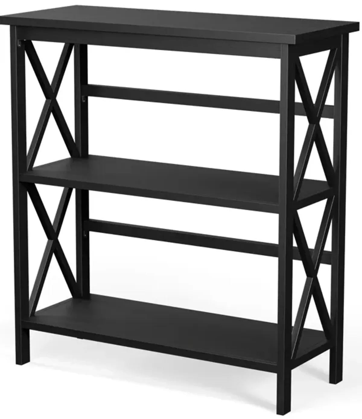 3-Tier Wooden Multi-Functional X-Design Etagere Storage Bookshelf