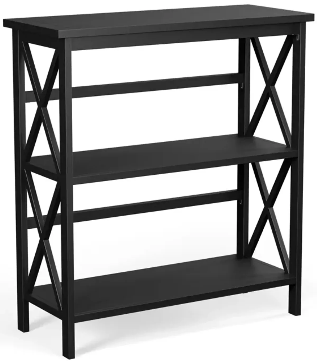 3-Tier Wooden Multi-Functional X-Design Etagere Storage Bookshelf