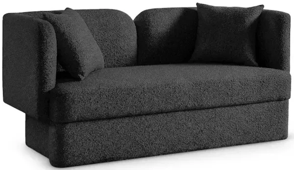 Meridian Furniture Marcel Black Boucle Fabric Loveseat
