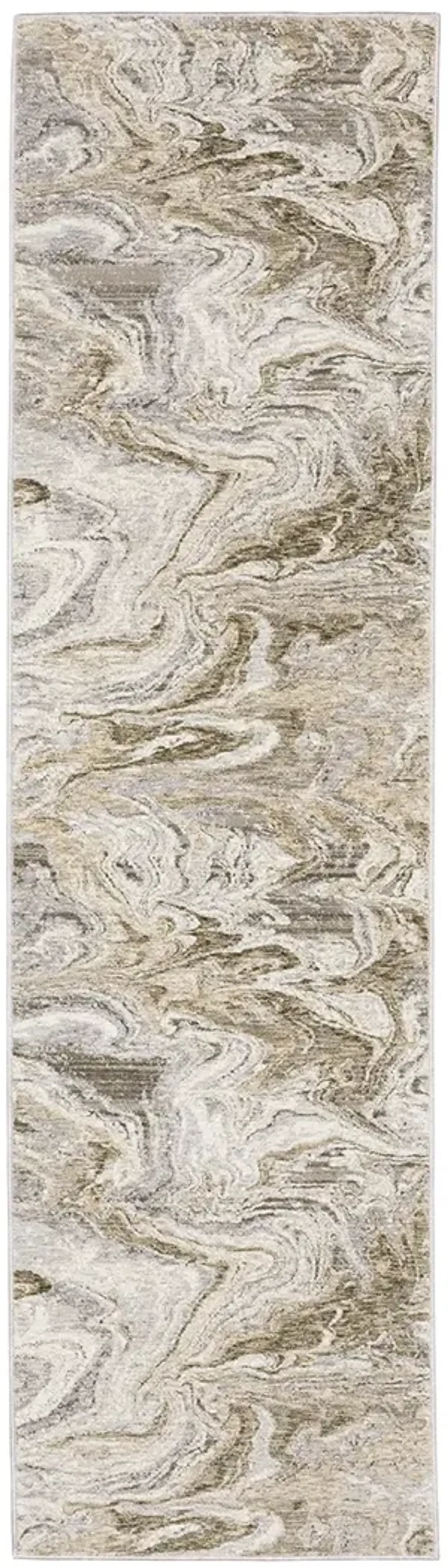 Nebulous 2'3" x 7'6" Beige Rug