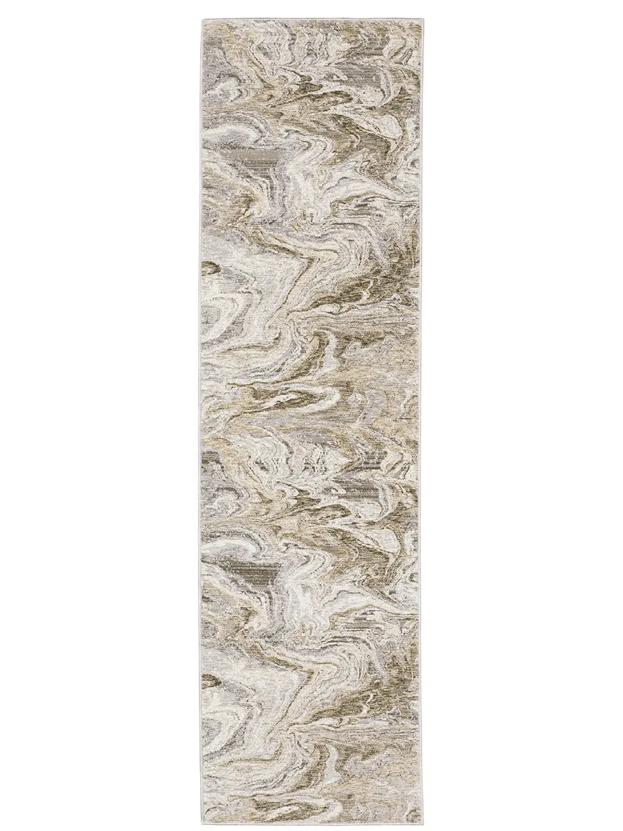 Nebulous 2'3" x 7'6" Beige Rug