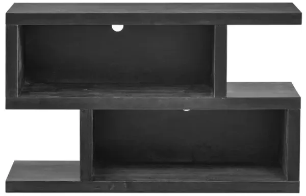 Clihome Narrow Console Table with Symmetrical Design, Retro Entryway Table with 2-Tier Open Shelf, Sofa Table for Entryway, Hallway and Living Room (Black)