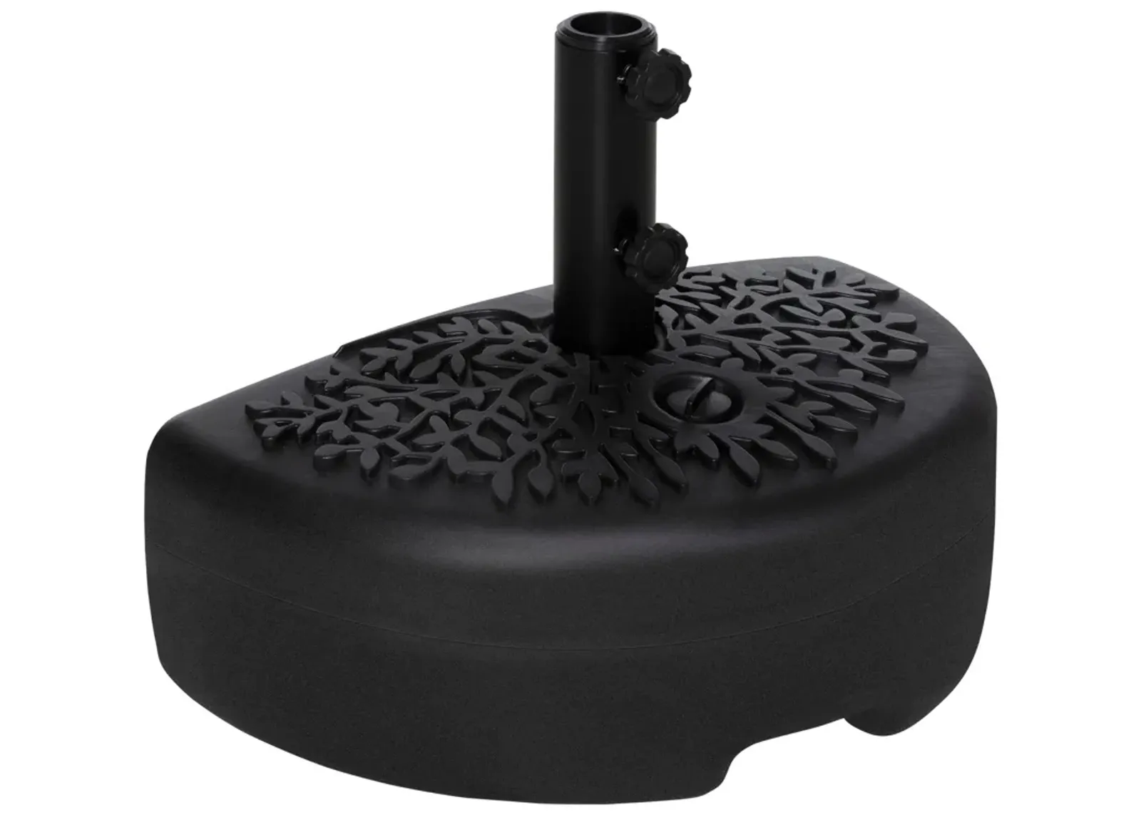 Black Umbrella Base: Half Round Sand/Water Filled Patio Stand