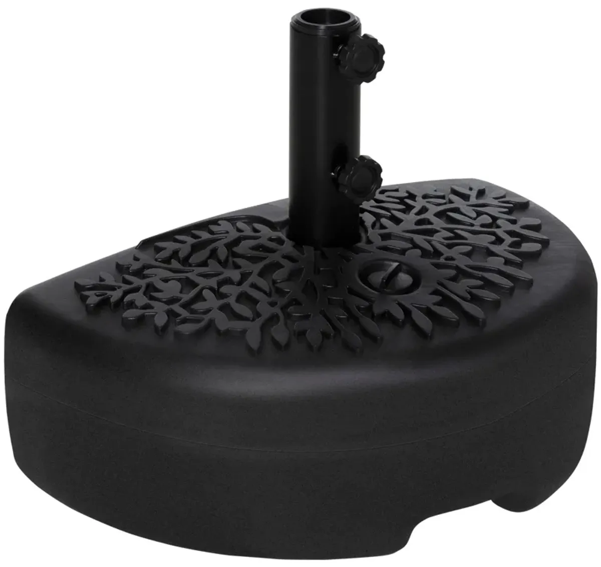 Black Umbrella Base: Half Round Sand/Water Filled Patio Stand