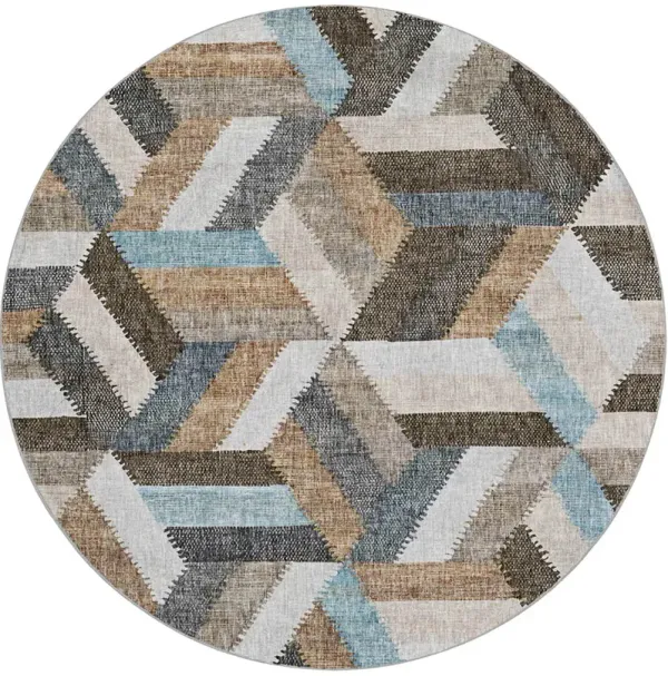 Lorenzo LN1 Brown 8' Round Rug