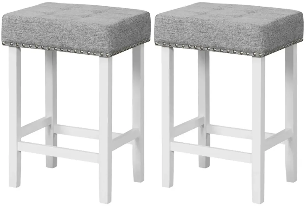 2 Pieces Counter Height Bar Stools with Sponge Padded Cushion