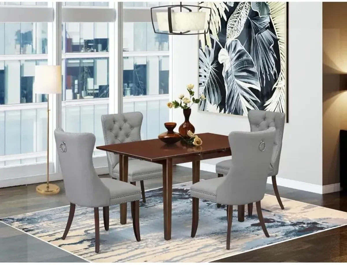 5 Piece Kitchen Table Set Contains a Rectangle Dining Table with Butterfly Leaf