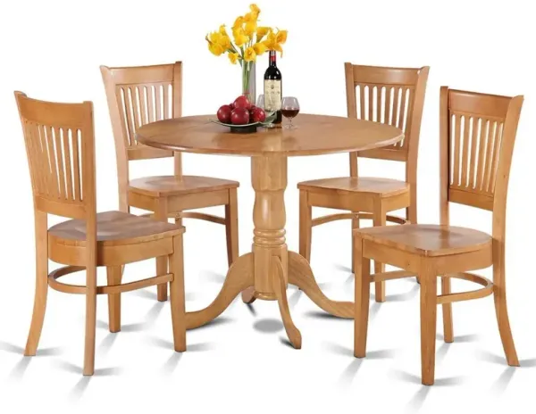 5 Pc Kitchen nook Dining set-round Table and 4 dinette Chairs Chairs
