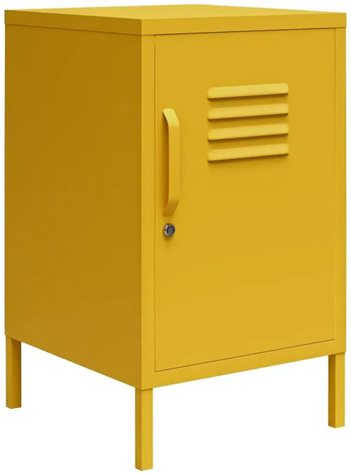 RealRooms Shadwick 1 Door Metal Locker Style Livingroom End Table