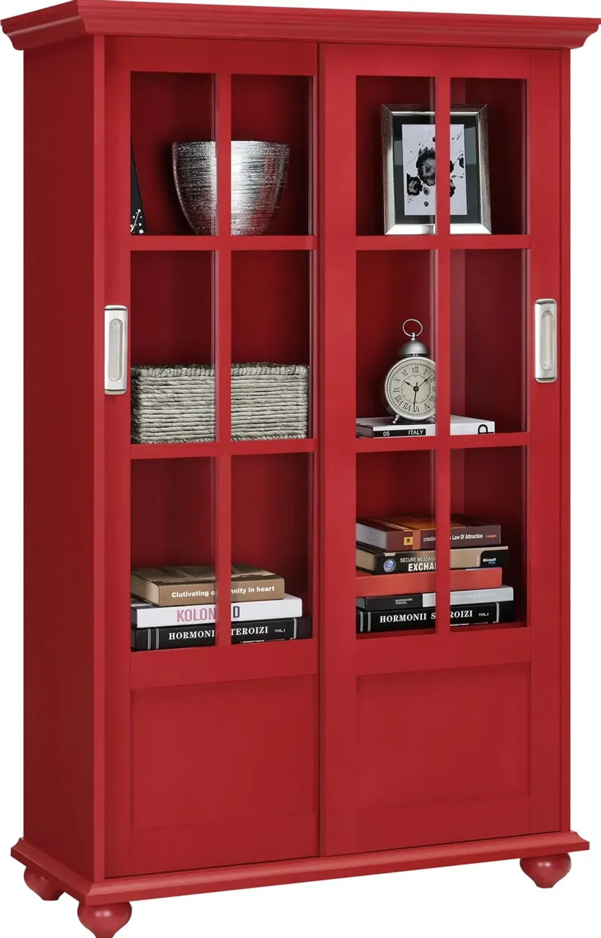 Aaron Lane Bookcase with Sliding Glass Doors