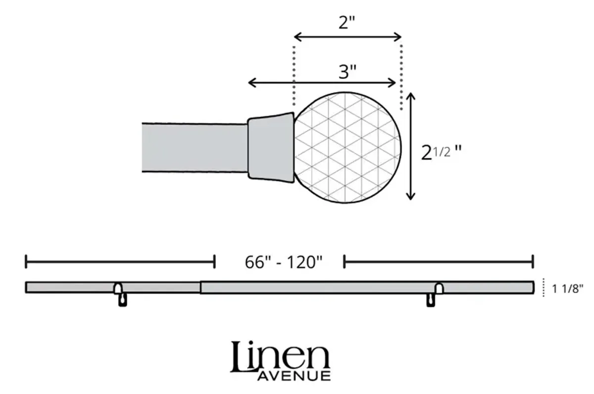 Linen Avenue Cut Acrylic Single Window Curtain Rod Set