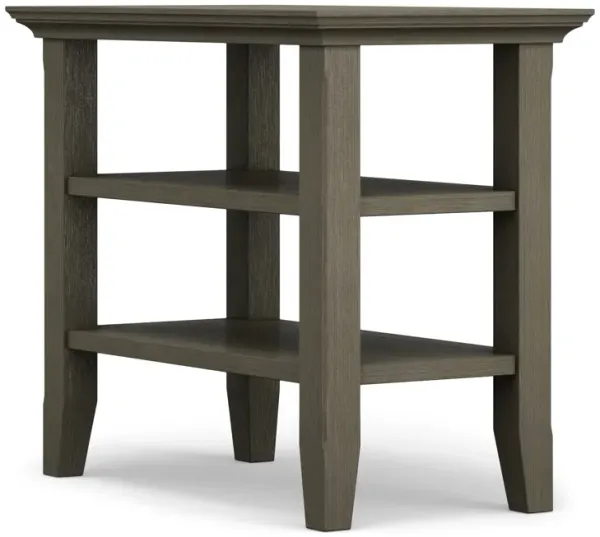 Acadian 14 inch Wide Solid Wood Transitional Narrow Side Table in Farmhouse Grey