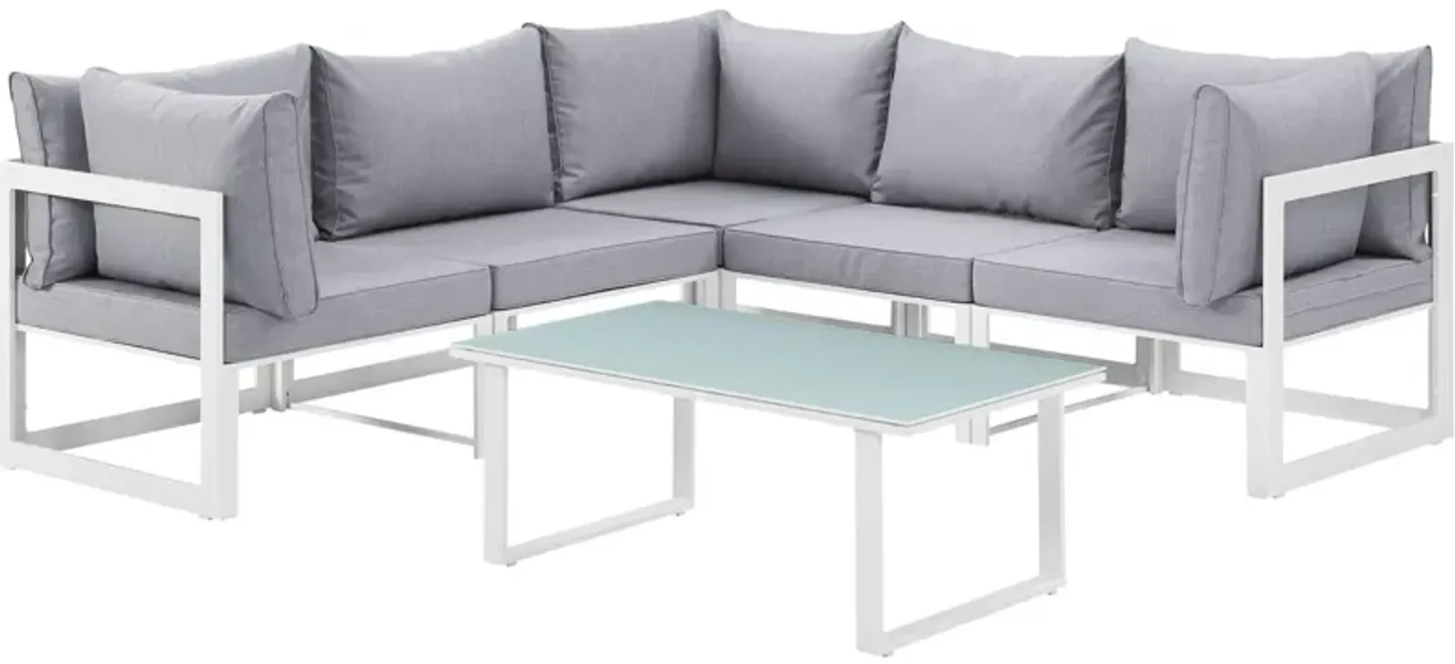 Fortuna Outdoor Patio Sectional Sofa Set - 9 Piece Furniture Collection for Modern Outdoor Spaces - Powder-Coated Aluminum Frame - All-Weather Polyester Cushions - Ideal for Patios, Backyards, and Poolside Areas