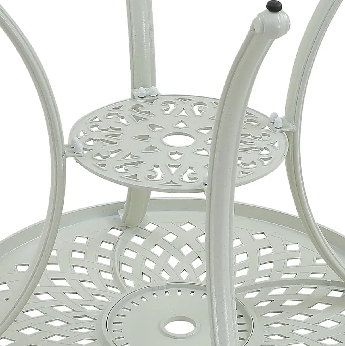 MONDAWE 5-Piece Cast Aluminum Outdoor Dining Set, Piece Chair and Round Table with Umbrella Hole