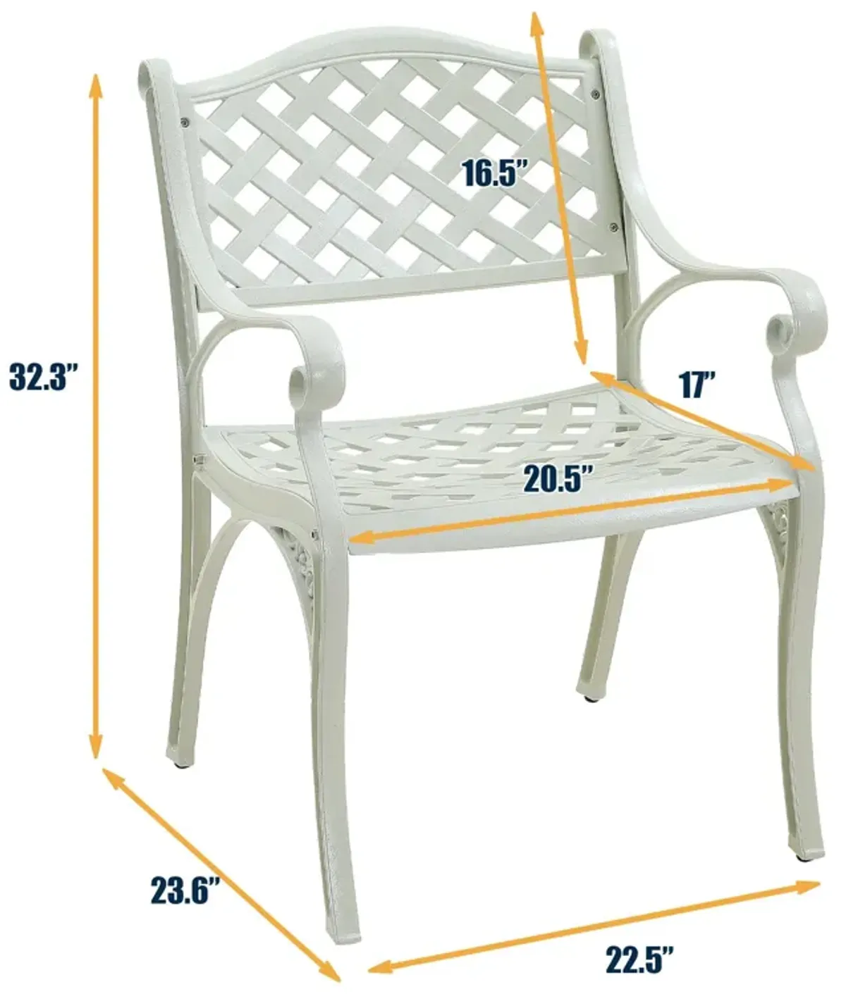 MONDAWE 5-Piece Cast Aluminum Outdoor Dining Set, Piece Chair and Round Table with Umbrella Hole