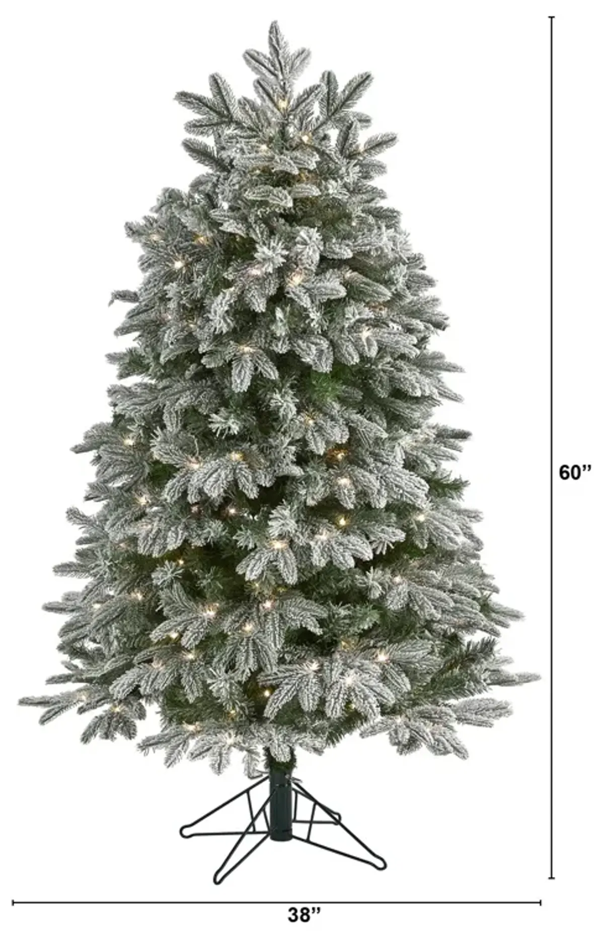 HomPlanti 5 Feet Flocked Colorado Mountain Fir Artificial Christmas Tree with 300 Warm White Microdot (Multifunction) LED Lights with Instant Connect Technology and 511 Bendable Branches