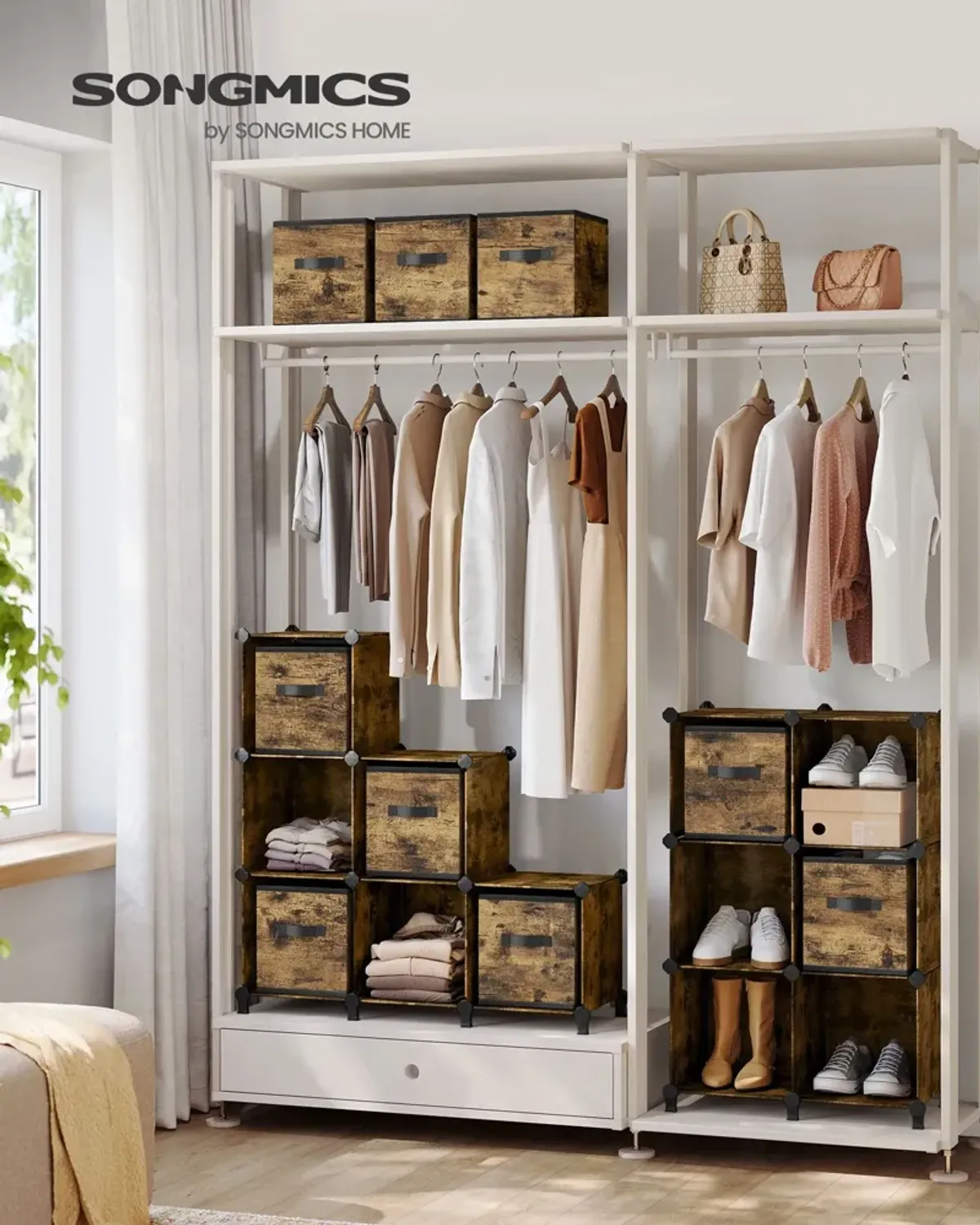 Elegant 12-Cube Storage Unit with Adjustable Shelving