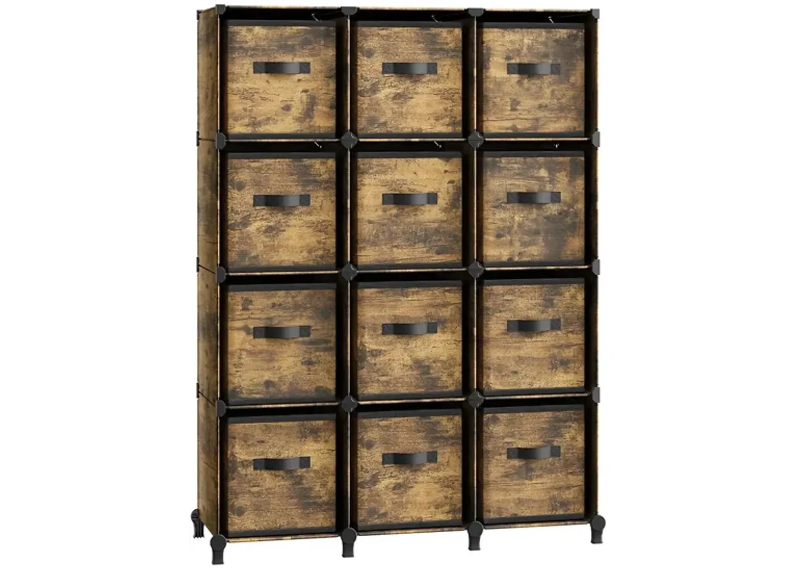 Elegant 12-Cube Storage Unit with Adjustable Shelving