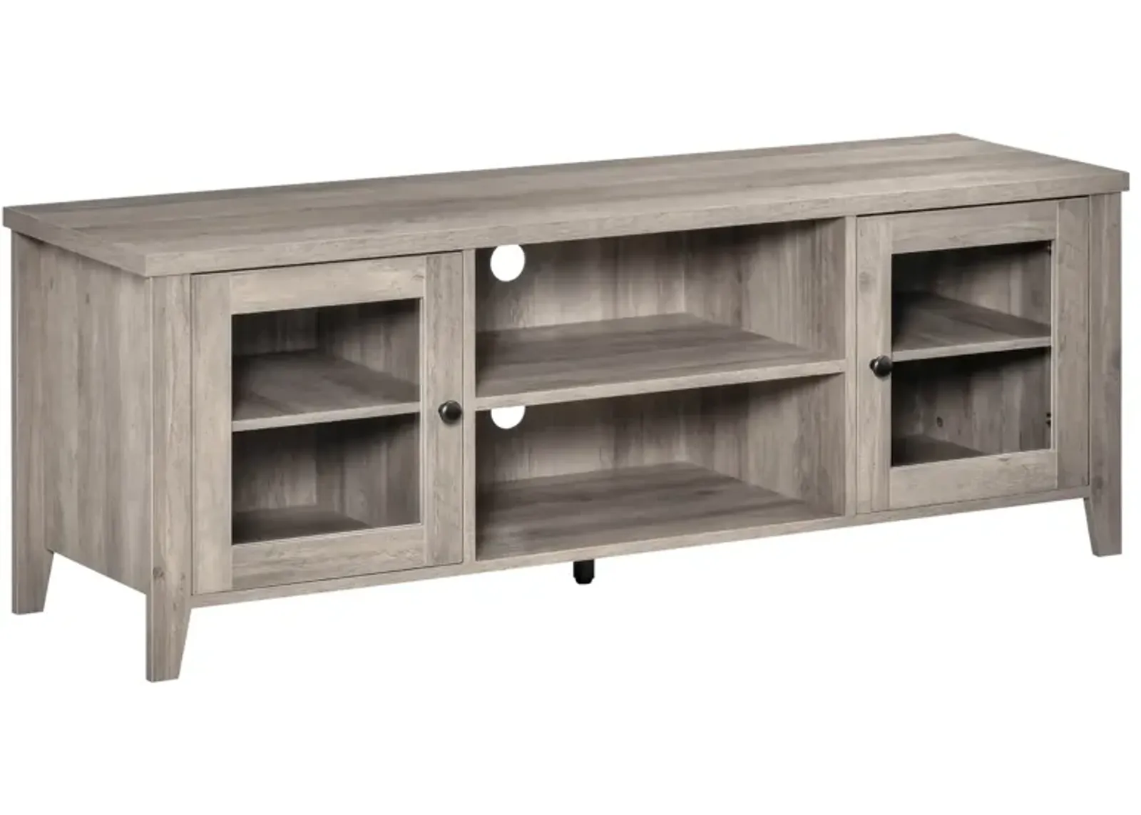 Grey Wash Entertainment: Modern TV Stand with Cabinets for 60" TVs