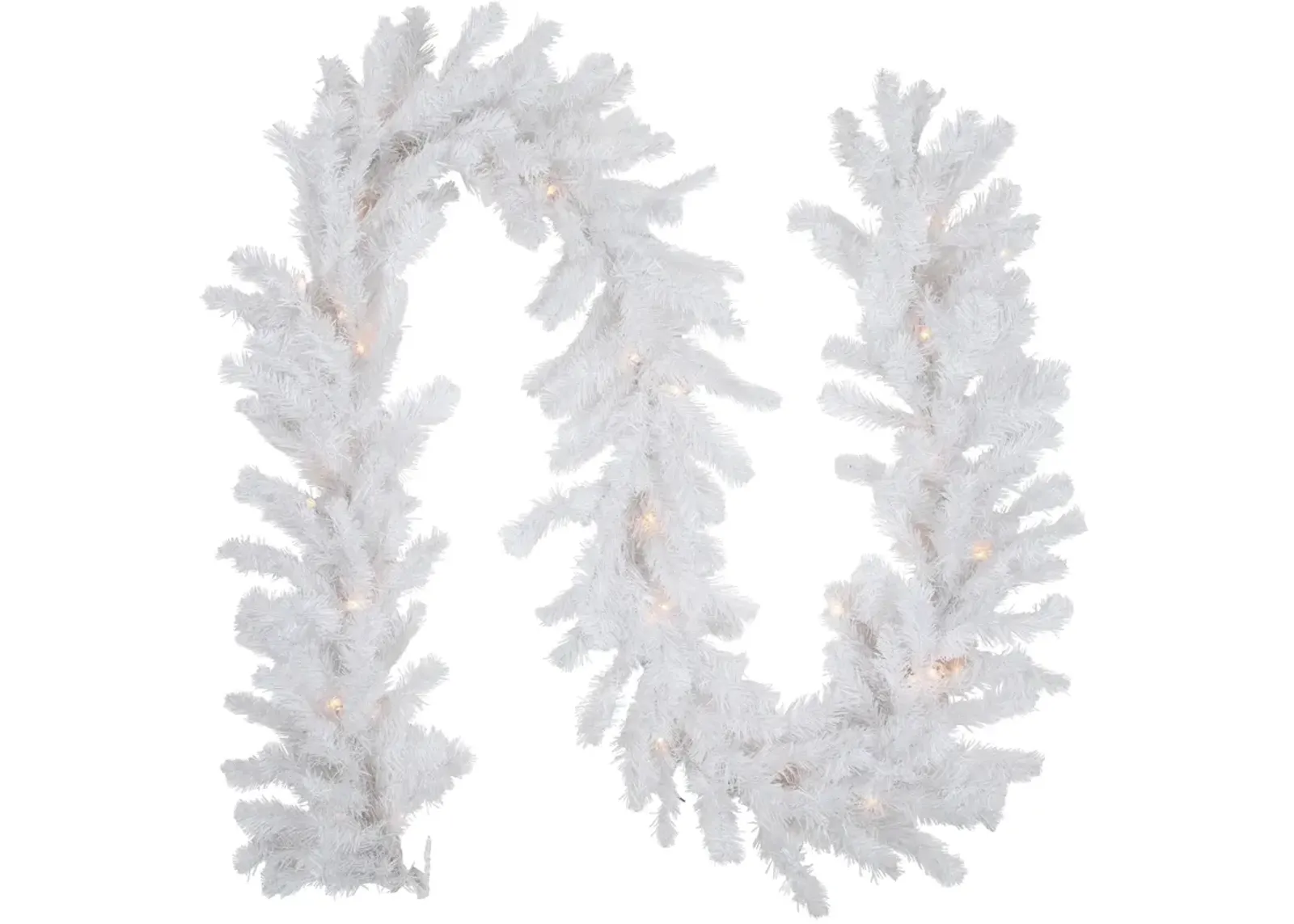 9' x 12" Pre-Lit Snow White Artificial Christmas Garland  Clear Lights