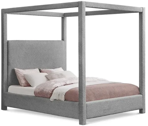 Meridian Furniture Eden Grey Boucle Fabric King Bed