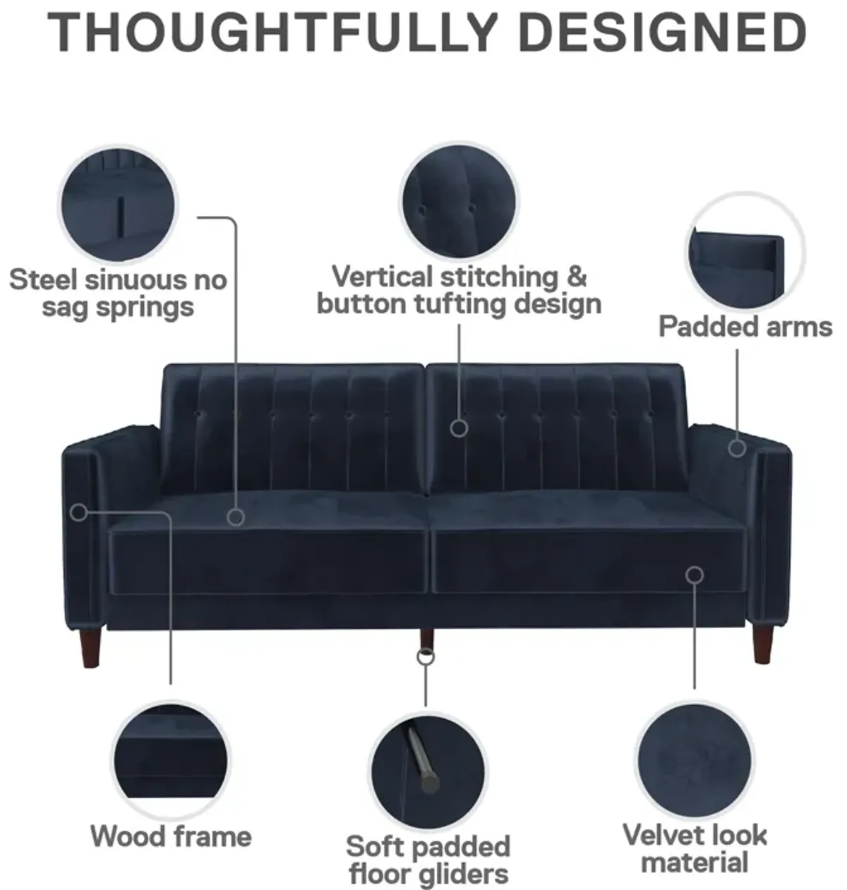 Levi Tufted Transitional Futon