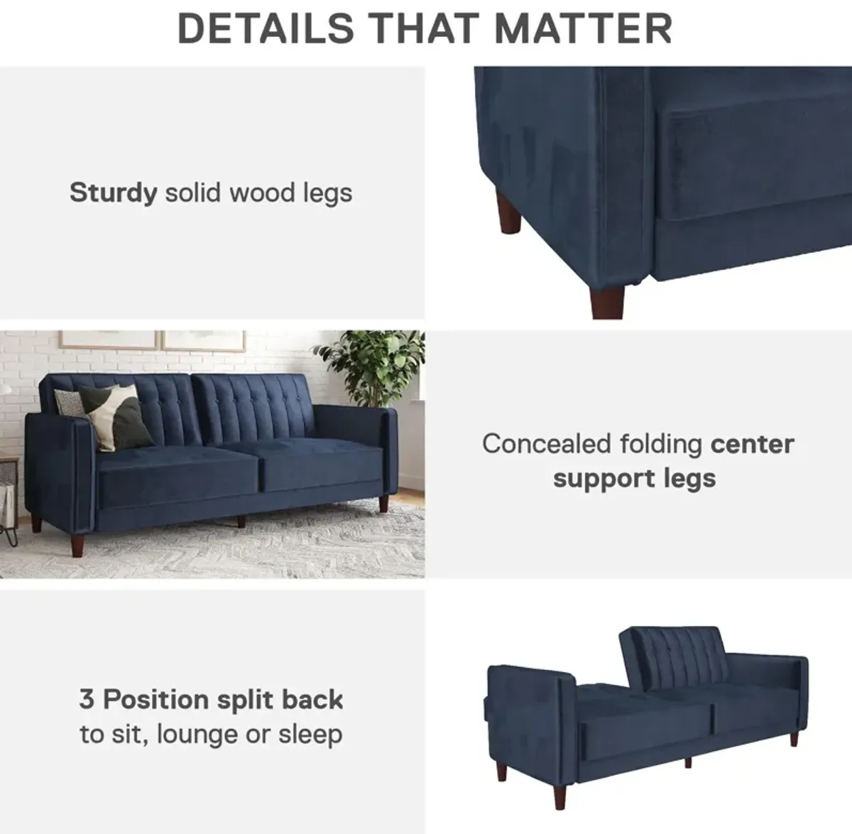 Levi Tufted Transitional Futon