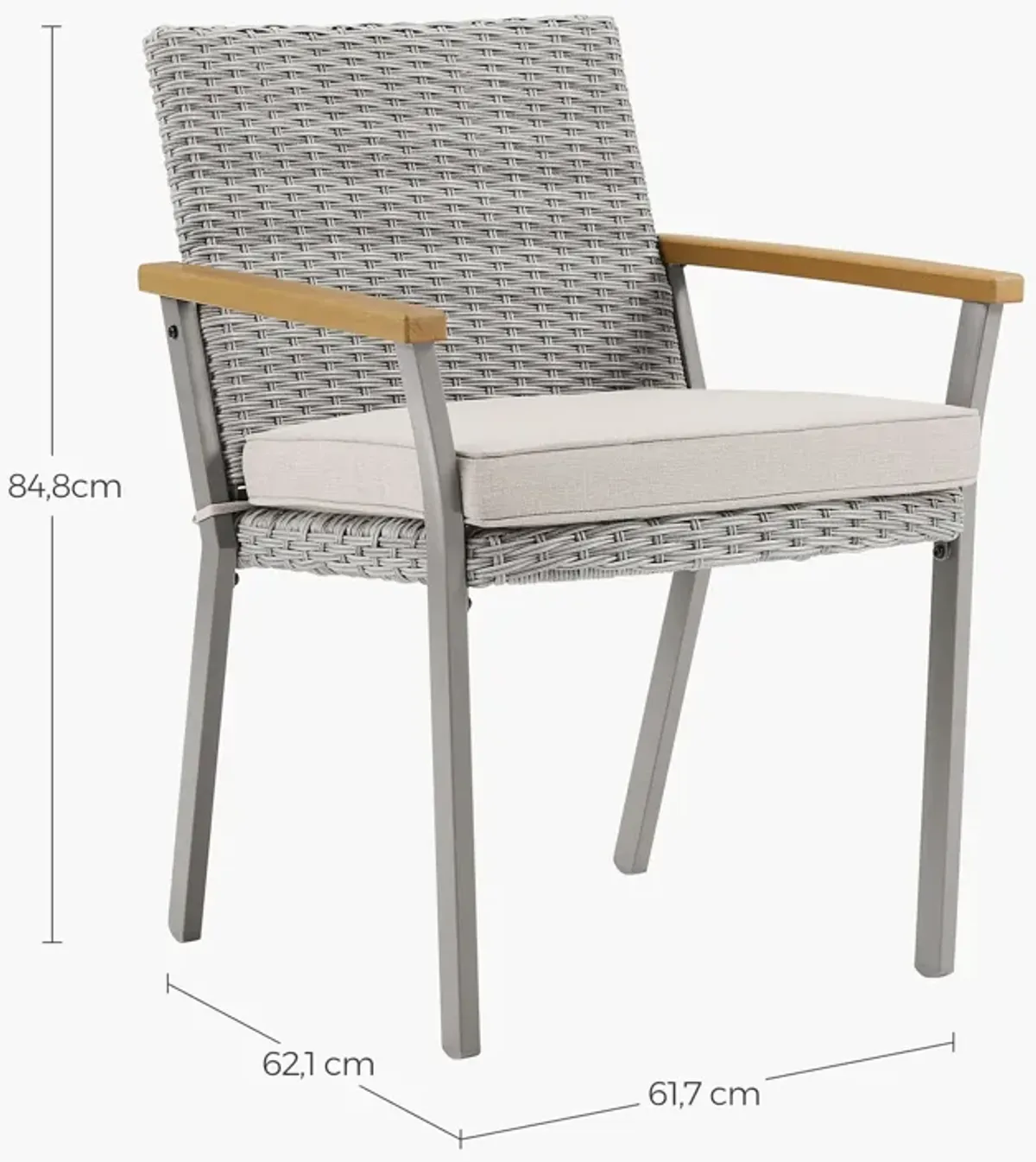 Dining Chair with Faux Wood Armrests