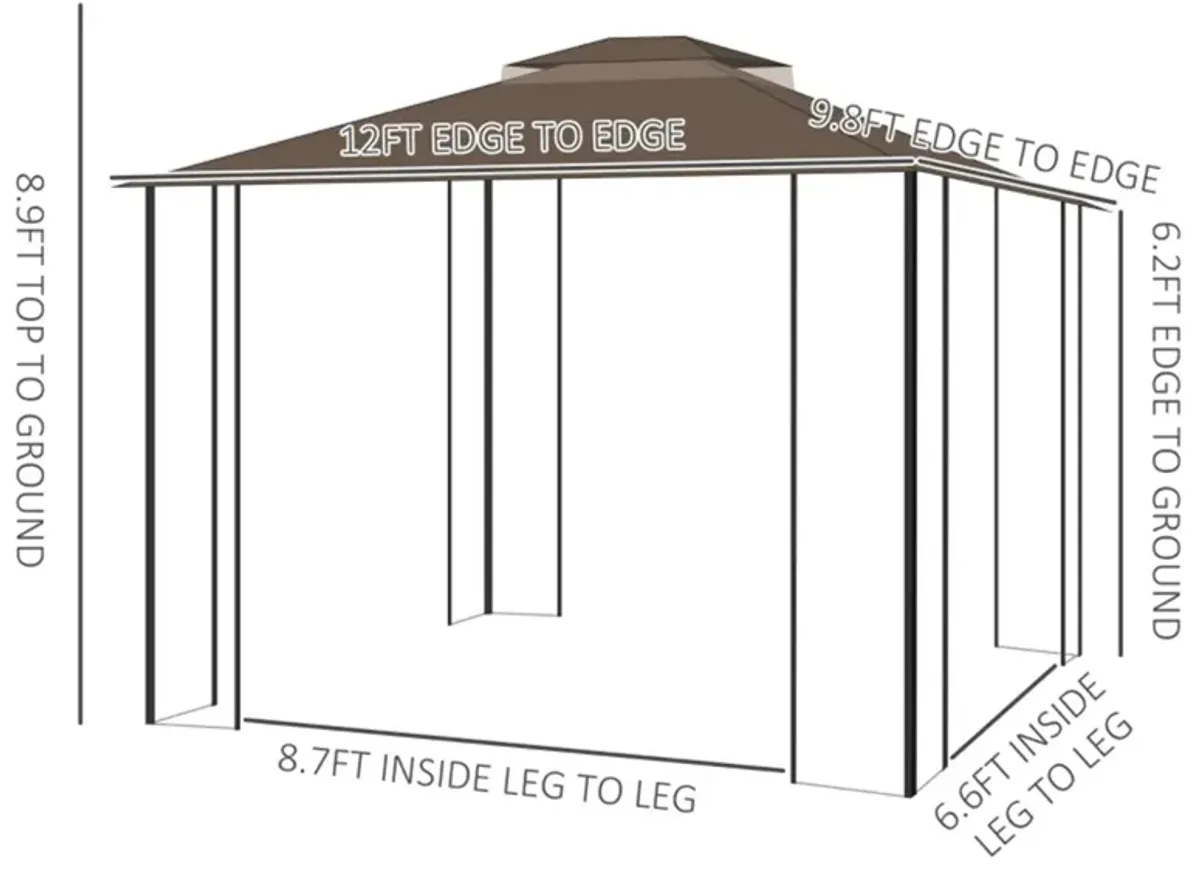 Modern Patio Gazebo Large Outdoor Canopy for BBQs, Parties & Shade