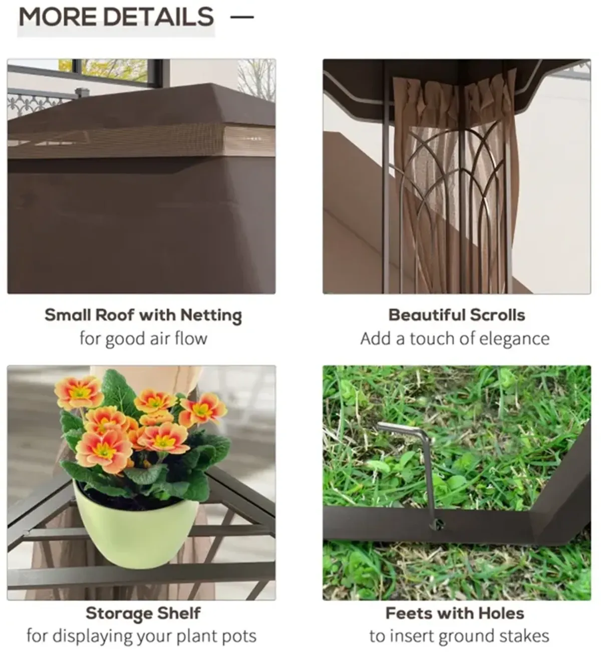 Modern Patio Gazebo Large Outdoor Canopy for BBQs, Parties & Shade