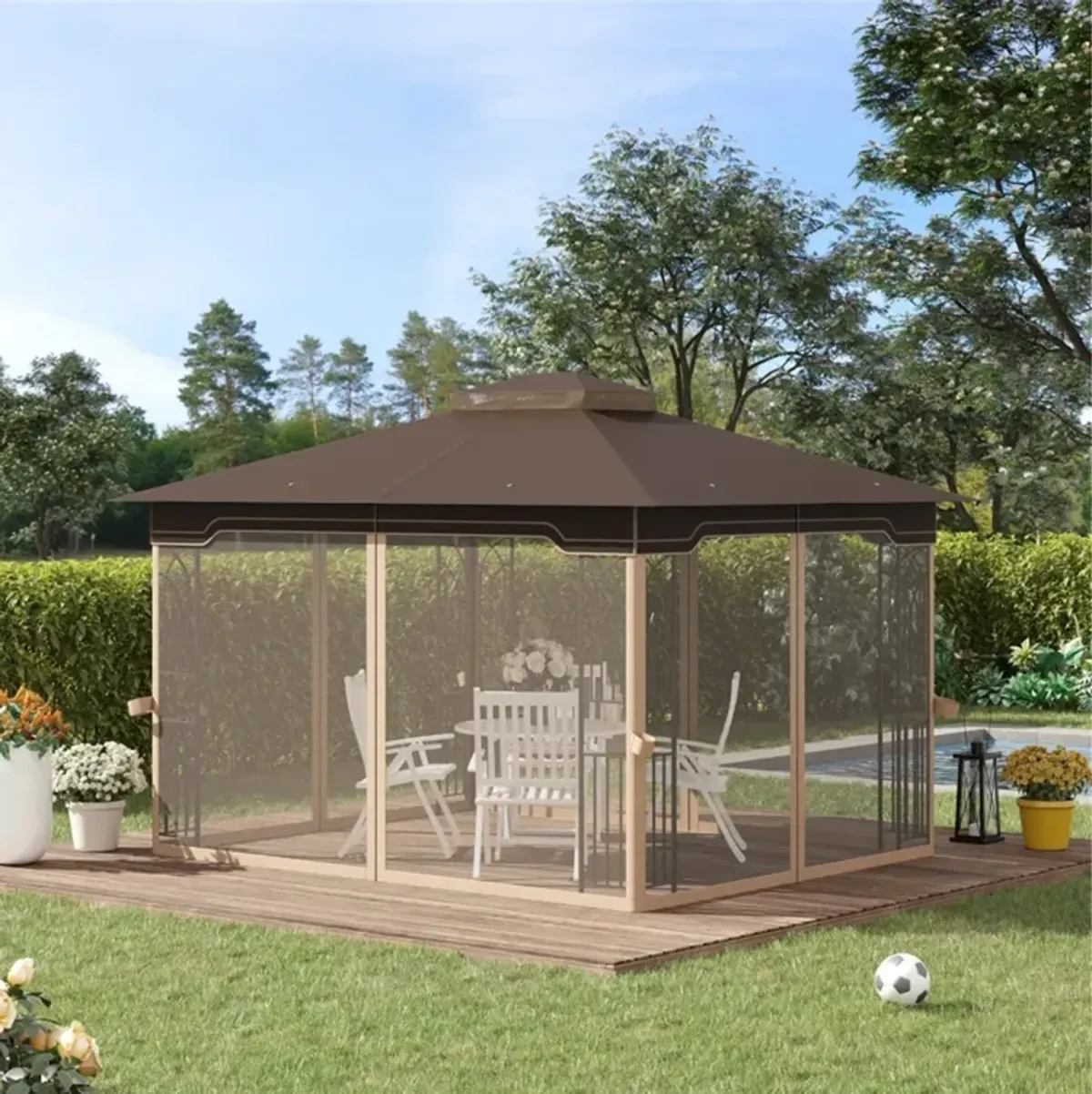 Modern Patio Gazebo Large Outdoor Canopy for BBQs, Parties & Shade