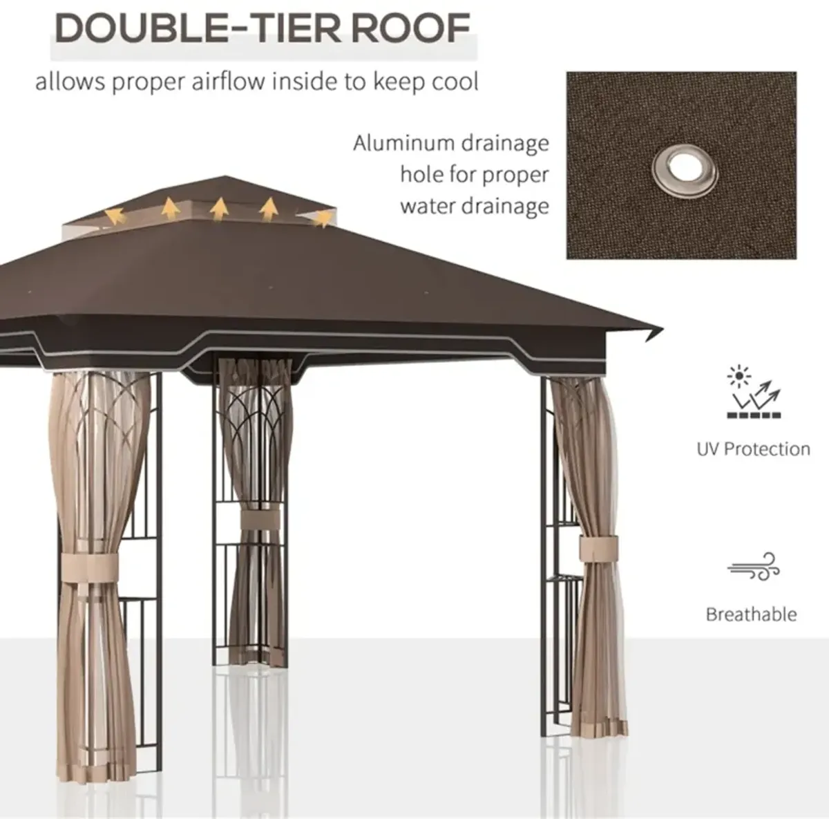 Modern Patio Gazebo Large Outdoor Canopy for BBQs, Parties & Shade