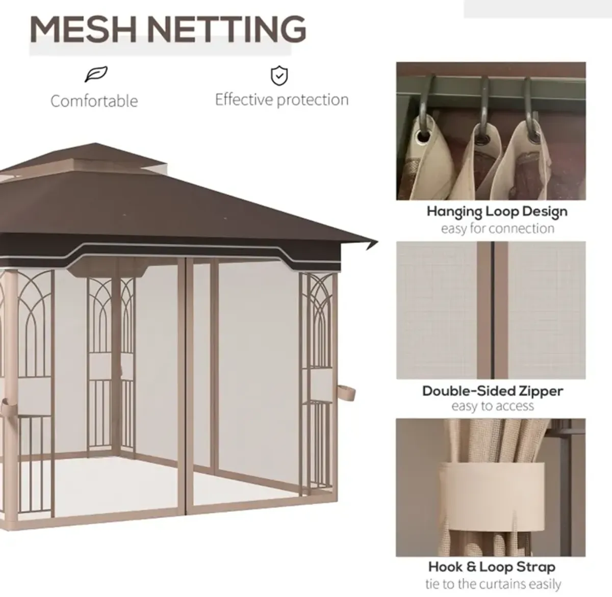 Modern Patio Gazebo Large Outdoor Canopy for BBQs, Parties & Shade
