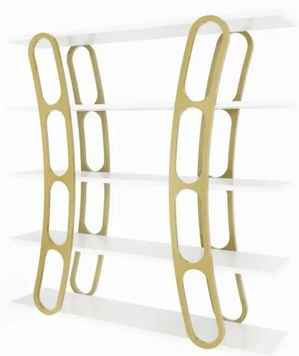 Decorotika Adar Bookcase White And Gold