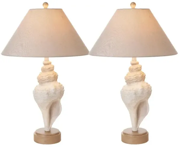Hivvago Set of Two 30" Beige and Brown Novelty Table Lamp Coastal With Tan Empire Shade