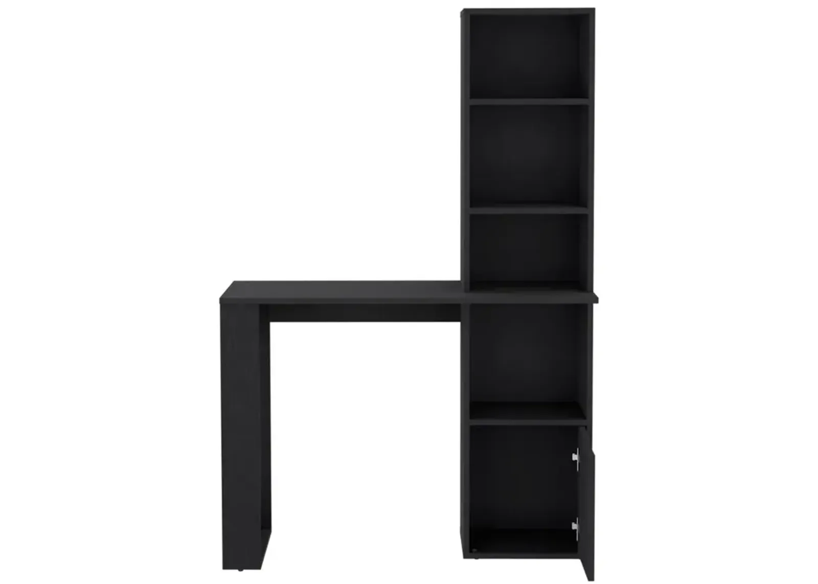 Ripley Writing Desk With Bookcase and Cabinet, Black