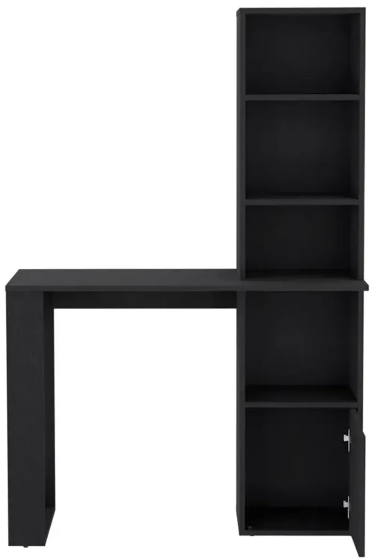 Ripley Writing Desk With Bookcase and Cabinet, Black