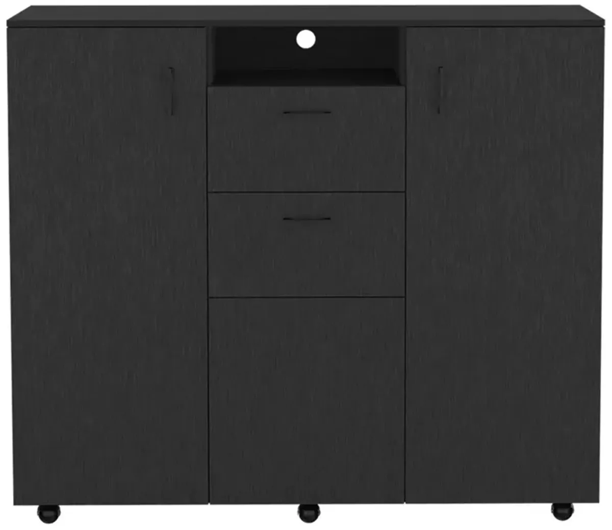 Double Door Cabinet Dresser Quizz, Bedroom, Black