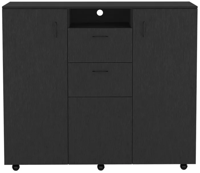 Double Door Cabinet Dresser Quizz, Bedroom, Black